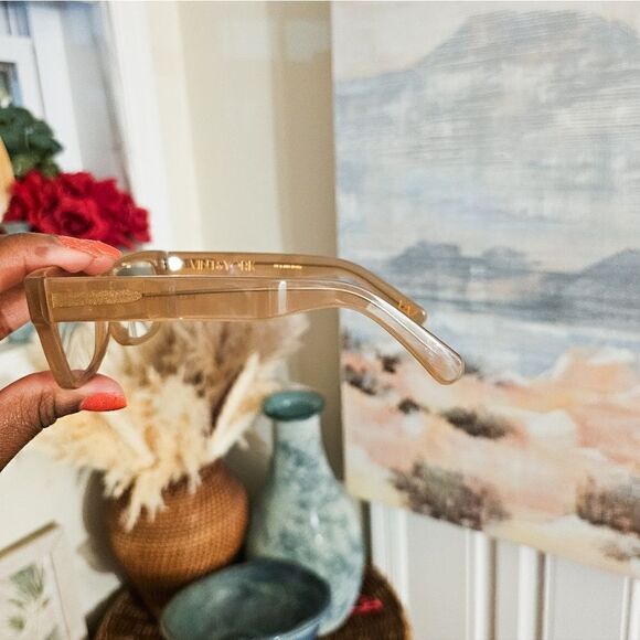 Vint & York Nude Beige Killa Cat eye Rectangular Glasses. main image 4